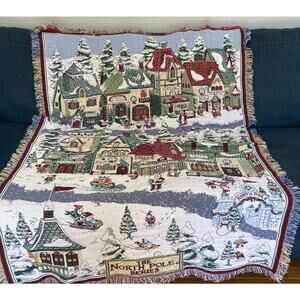 VTG. Dept. 56, NORTH POLE Series, Goodwin Weavers, Blanket Throw Tapestry